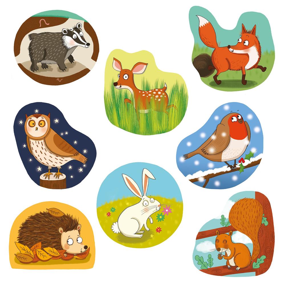 Gibsons Woodland Friends 8x2 Piece Jigsaws