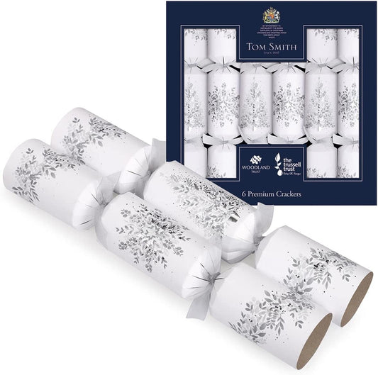 Tom Smith Premium Christmas Crackers White & Silver 6-Pack