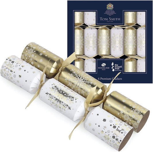 Tom Smith Premium Christmas Crackers Gold & Cream 6-Pack
