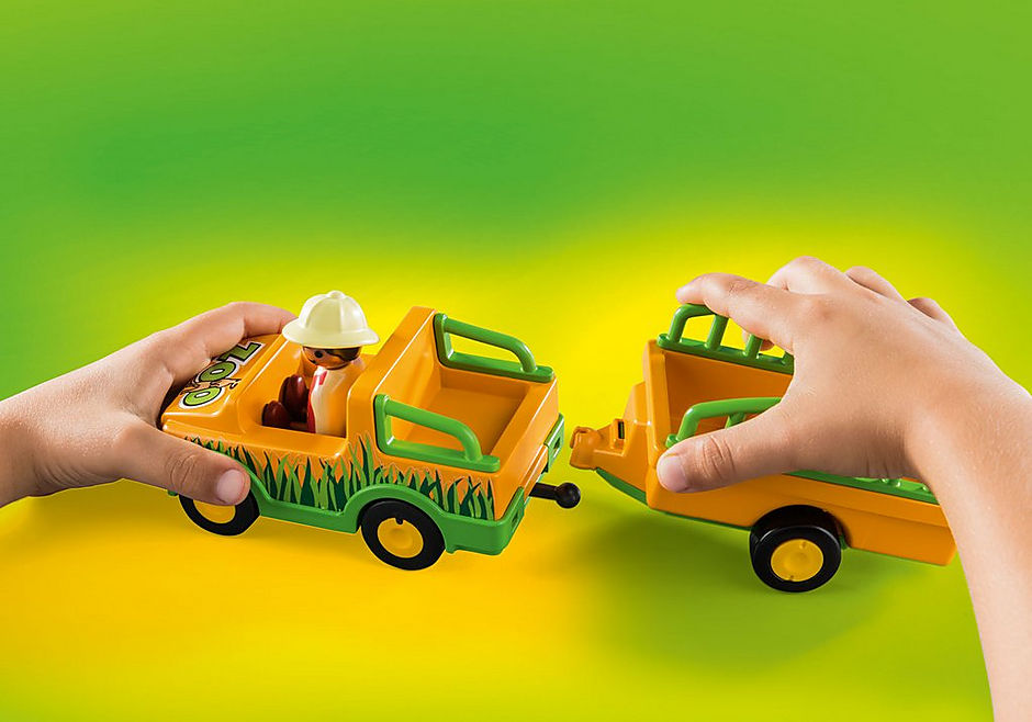 Playmobil 1.2.3 Zoo Vehicle w/ Rhinoceros 70182