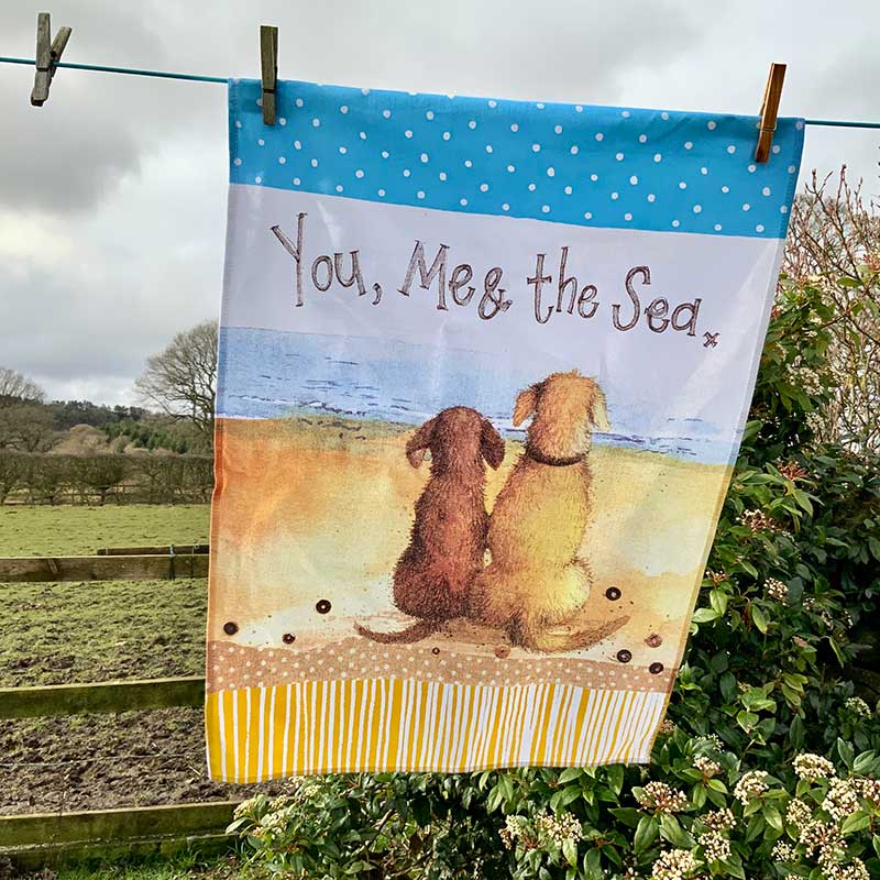Alex Clark You Me and the Sea Tea Towel
