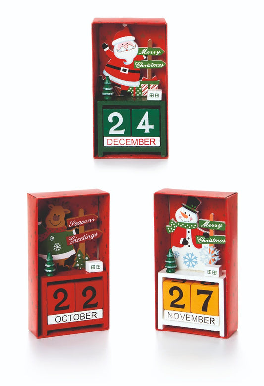 Premier Wooden Advent Calendar 15x8cm Assorted Designs