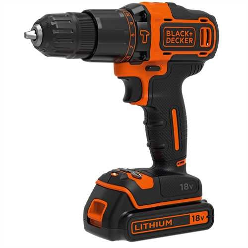 Black & Decker 18V Lithium-ion 2 Gear Hammer Drill Charger Battery Kitbox