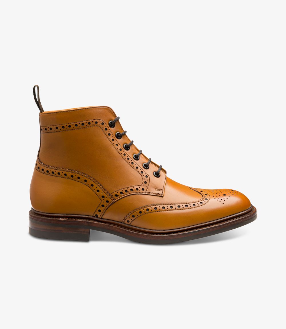 Loake Mens Brogue Boots | Burford Tan