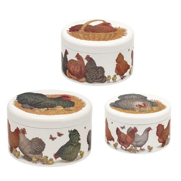 Chickens by Vanessa Lubach Round Cake Tins Set of 3