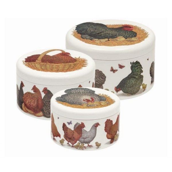Chickens by Vanessa Lubach Round Cake Tins Set of 3