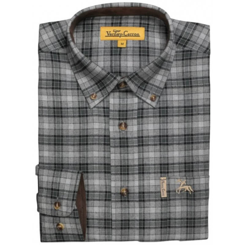 Verney-Carron Orleans Long Sleeve Check Shirt - Khaki