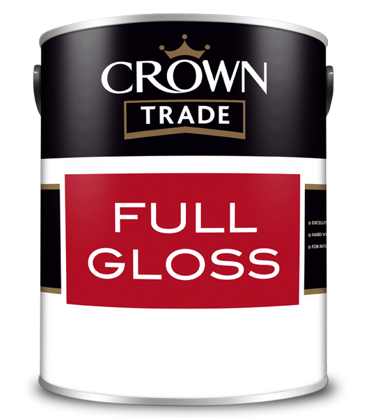 Crown Paints Full Gloss Black Paint 5L