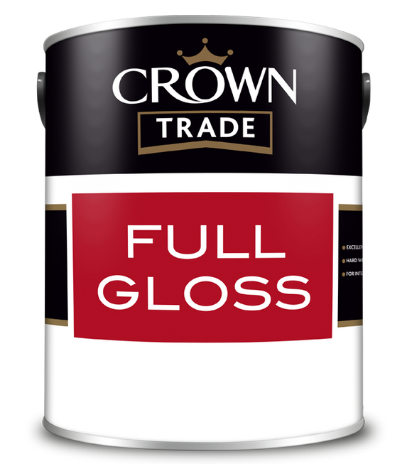 Crown Paints Full Gloss Black Paint 1L