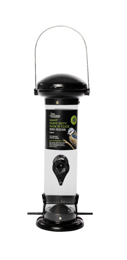 Tom Chambers Giant Heavy-Duty Flick 'n' Click Seed Feeder 4-Port