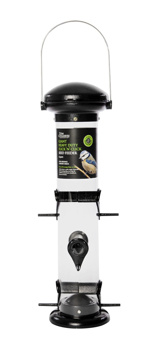 Tom Chambers Giant Heavy-Duty Flick 'n' Click Seed Feeder 6-Port