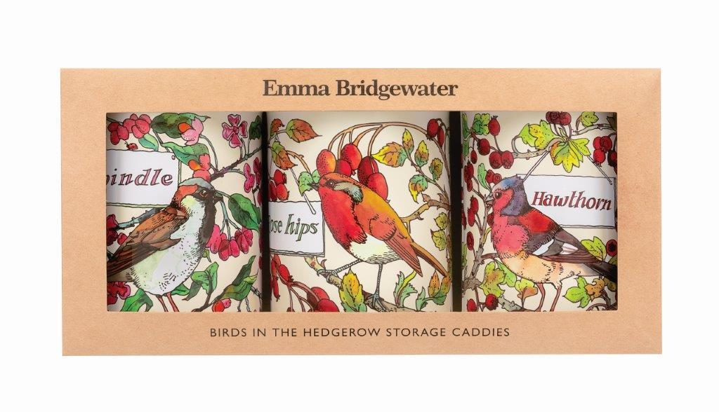 Emma Bridgewater Birds In The Hedgerow Set 3 Caddies