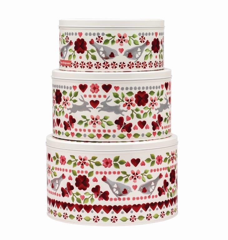 Emma Bridgewater Love Birds Set Of 3 Cake Tins