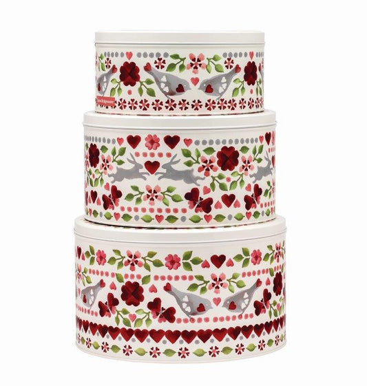 Emma Bridgewater Love Birds Set Of 3 Cake Tins