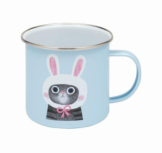 Planet Cat Glasses/Rabbit Cats Enamel Mug