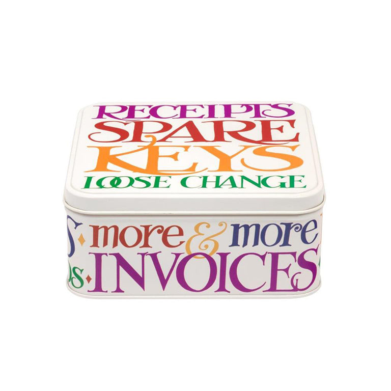 Emma Bridgewater Rainbow Toast Receipts Medium Square Tin