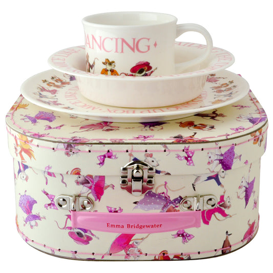 Emma Bridgewater Dancing Mice 3 Piece Melamine Set Suitcase