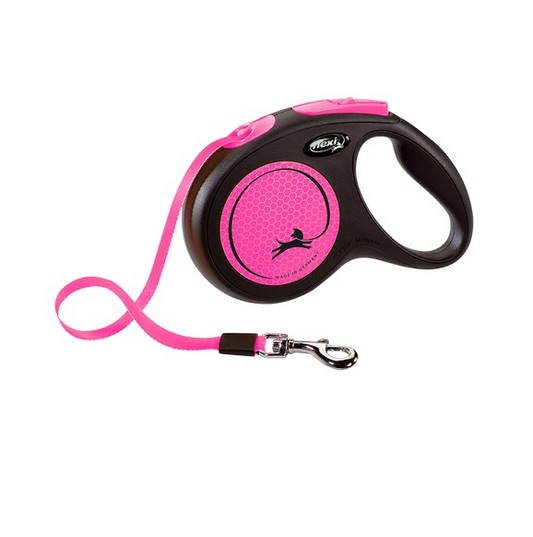 Flexi Lead New Neon Medium Tape 5m Pink