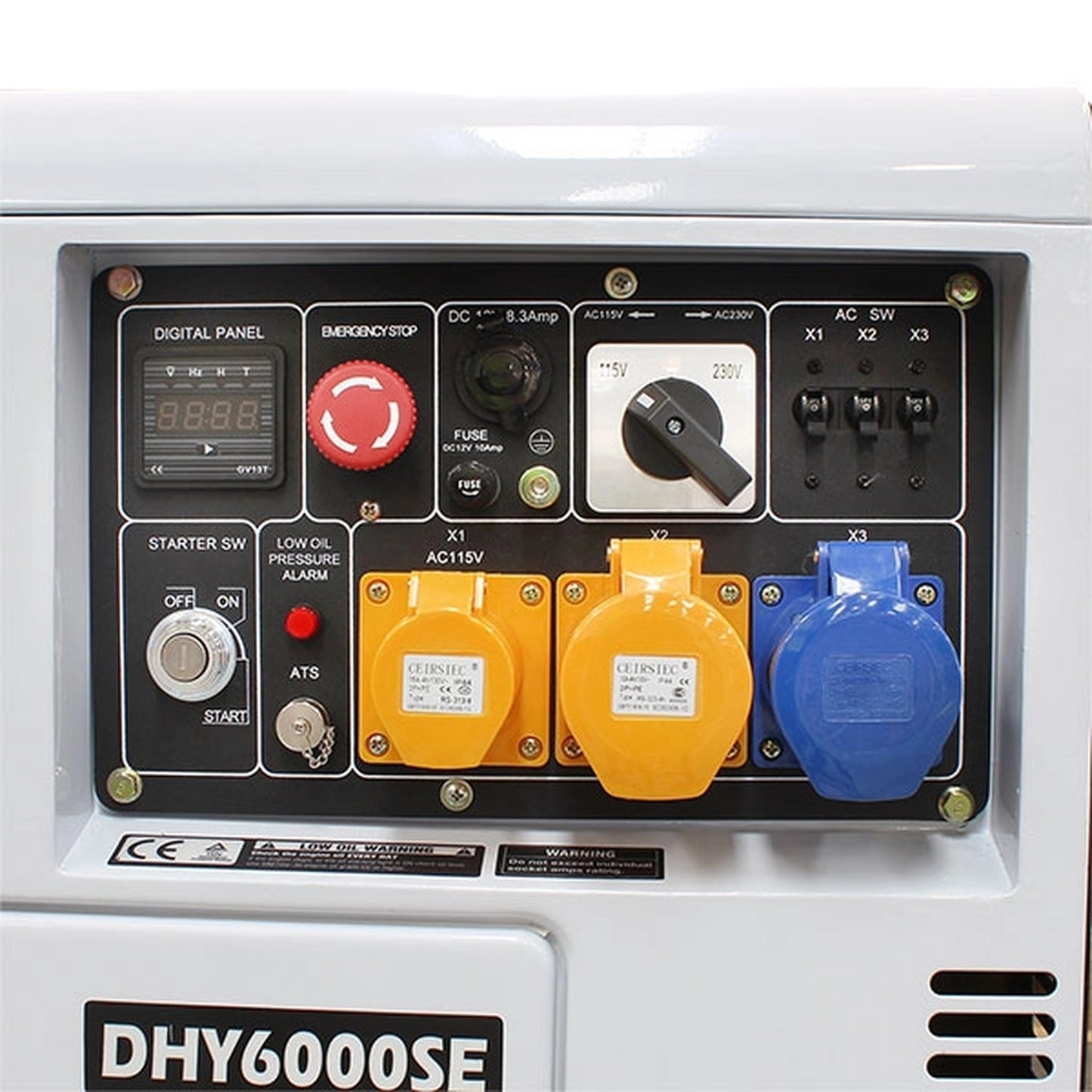 Hyundai DHY6000SE 5.2kW/6.5kVA Silenced Standby Diesel Generator