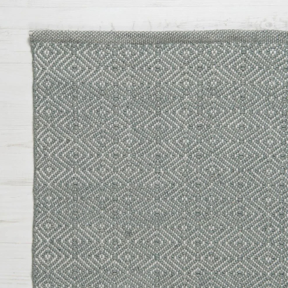 Weaver Green Dove Grey Diamond Runner Rug 240 x 70cm
