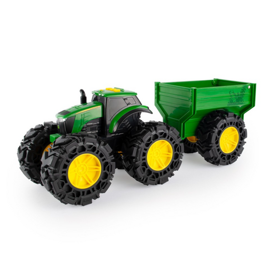 TOMY John Deere 8” Monster Treads Tractor/Wagon