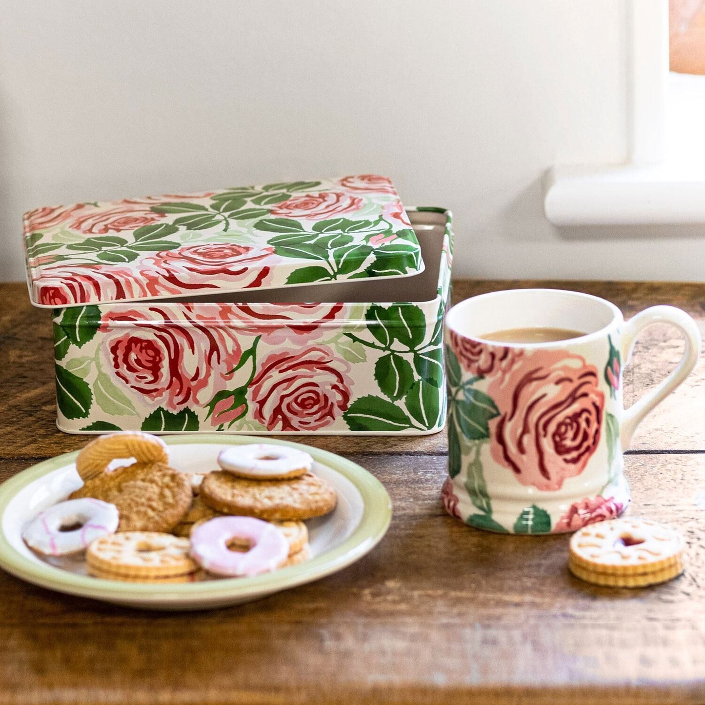 Emma Bridgewater Pink Roses Deep Rectangular Tin