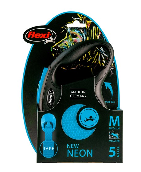 Flexi Lead New Neon Medium Tape 5m Blue