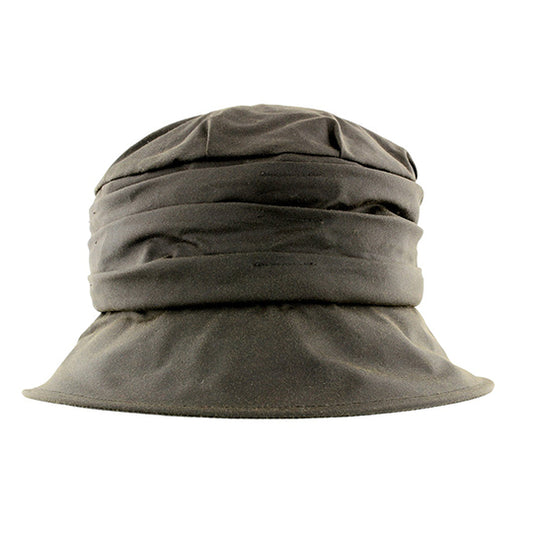 Failsworth Wax Cotton Ruched Crown Bucket Hat