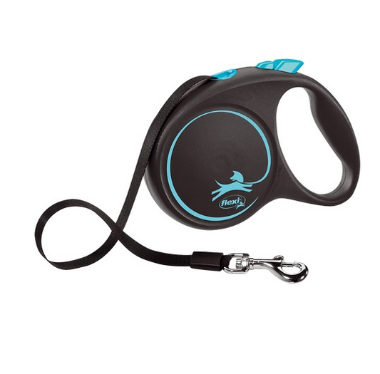 Flexi Lead Black Design Large Tape 5m Blue