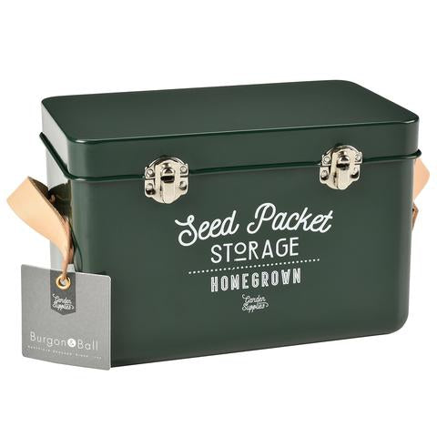 Burgon & Ball Seed Packet Storage Tin Frog Green