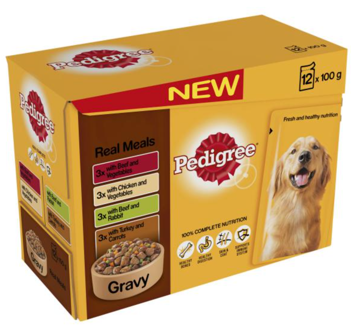 Pedigree Pouch Adult Gravy Real Meals 12x100g 