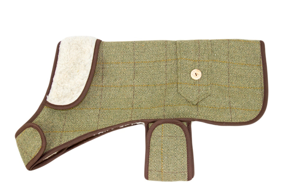 Earthbound 14" Tweed Dog Coat Green Sam Turner & Sons