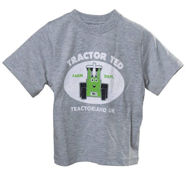 Tractor Ted Grey Happy T-Shirt