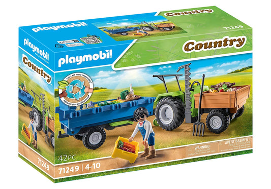 Playmobil Country Tractor with Harvesting Trailer