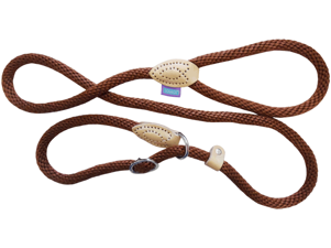 Dog & Co Mountain Rope Slip Lead – Reflective 60" Brown