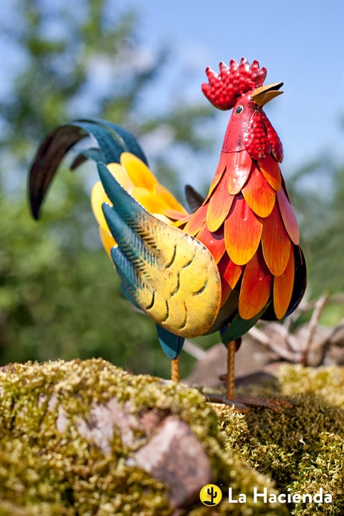 La Hacienda Crowing Rooster Garden Decorative Art