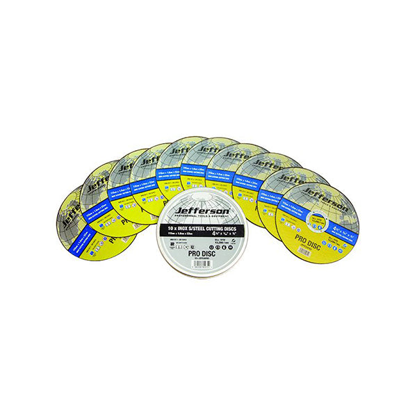 Jefferson 4.5" x 1mm INOX Cutting Disc 22mm Bore 10-Pack