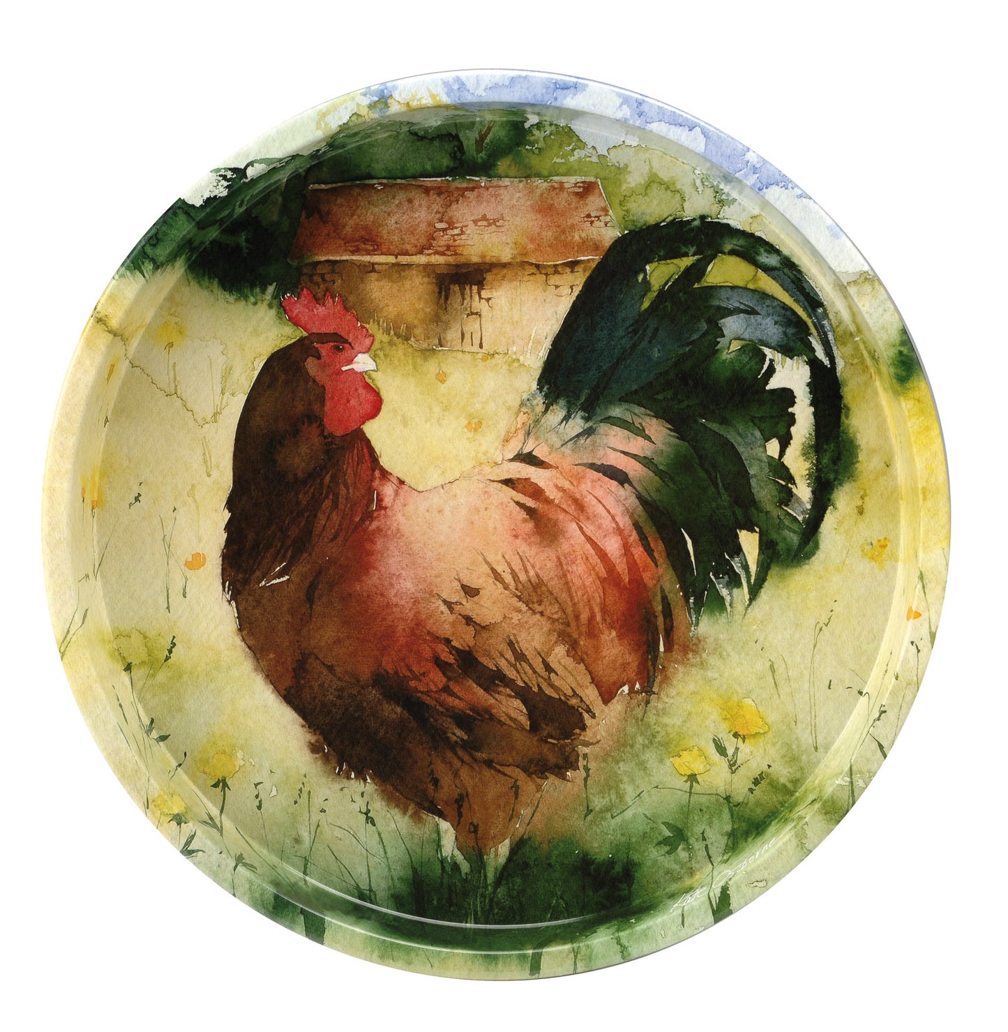 Kate Osbourne Chickens Round Deepwell Tray