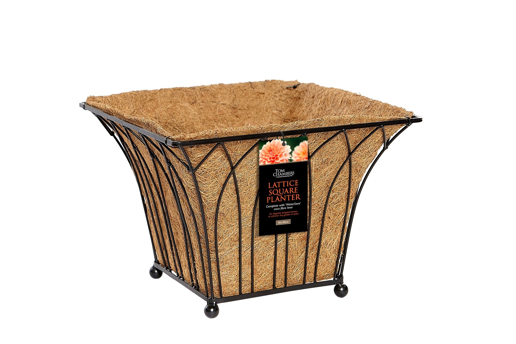 Tom Chambers Lattice Hanging Basket 35cm & Water Save Liner