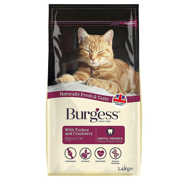 Burgess Cat Food Mature Turkey & Cranberry 1.4kg