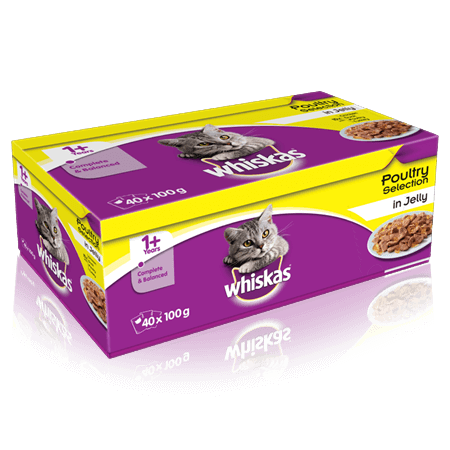 Whiskas Poultry Selection in Jelly Wet Adult Cat Food Pouches x 40