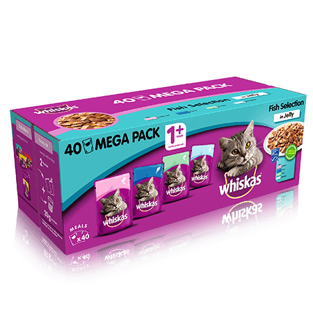 Whiskas Fish Selection in Jelly Wet Adult Cat Food Pouches x 40