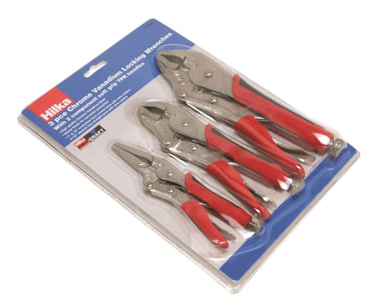 Hilka 3-Piece Soft Grip Locking Wrenches