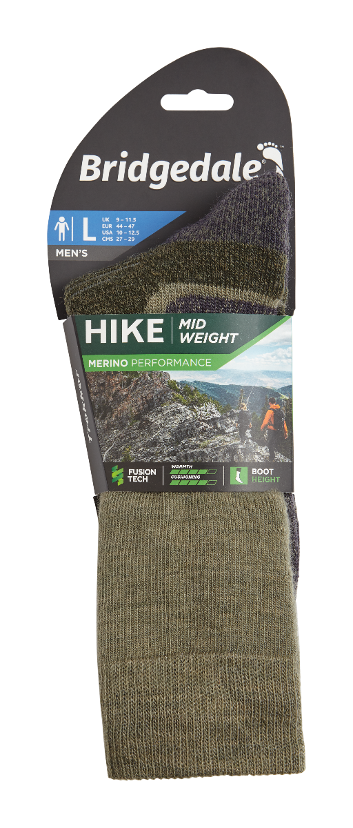 Bridgedale Mens Hike Midweight Merino Endurance Boot Socks