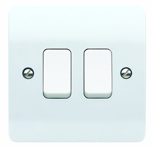 MK Electric Double Switch Plate SP 10A 2 Gang 2 Way