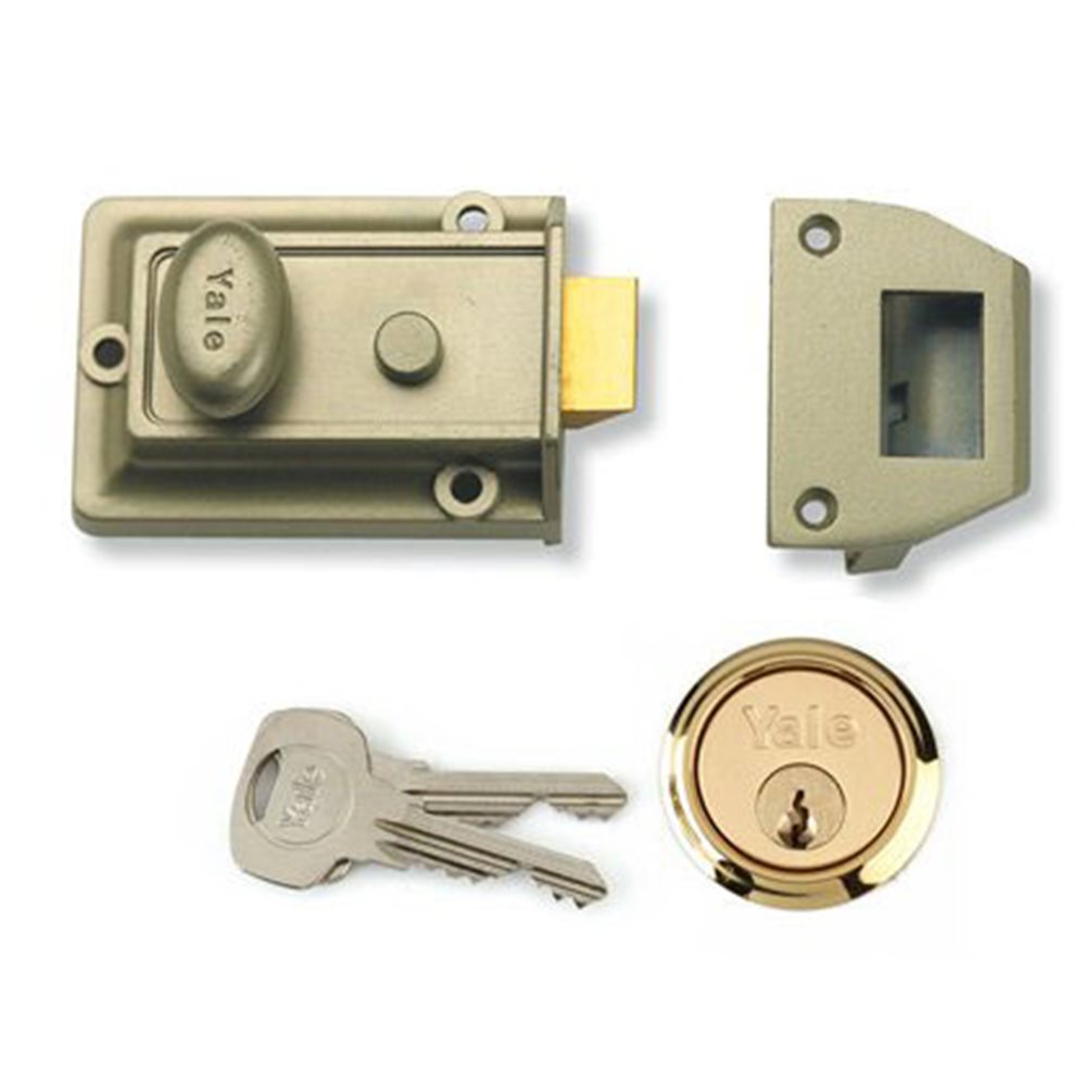 Yale YALP77ENBPB P77 Traditional Nightlatch ENB/PB Cylinder 60mm Backset Visi