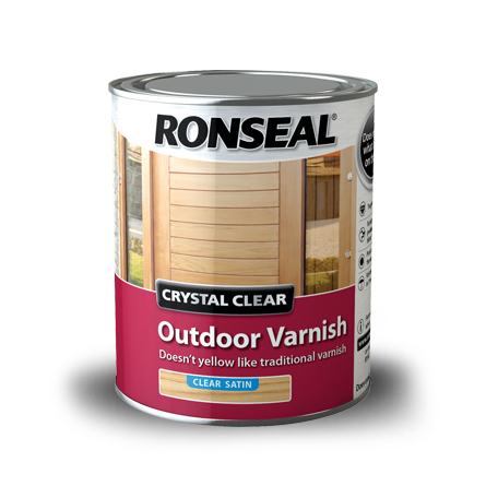 Ronseal Crystal Clear Outdoor Varnish Clear Satin 750ml