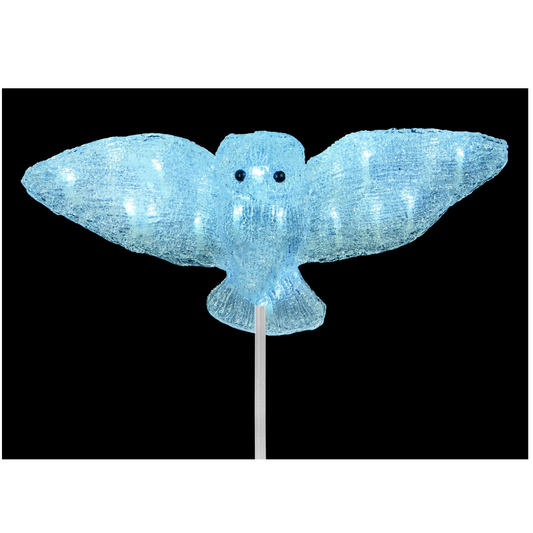 Premier Acrylic Flying Owl with Stake & 20 White LEDs