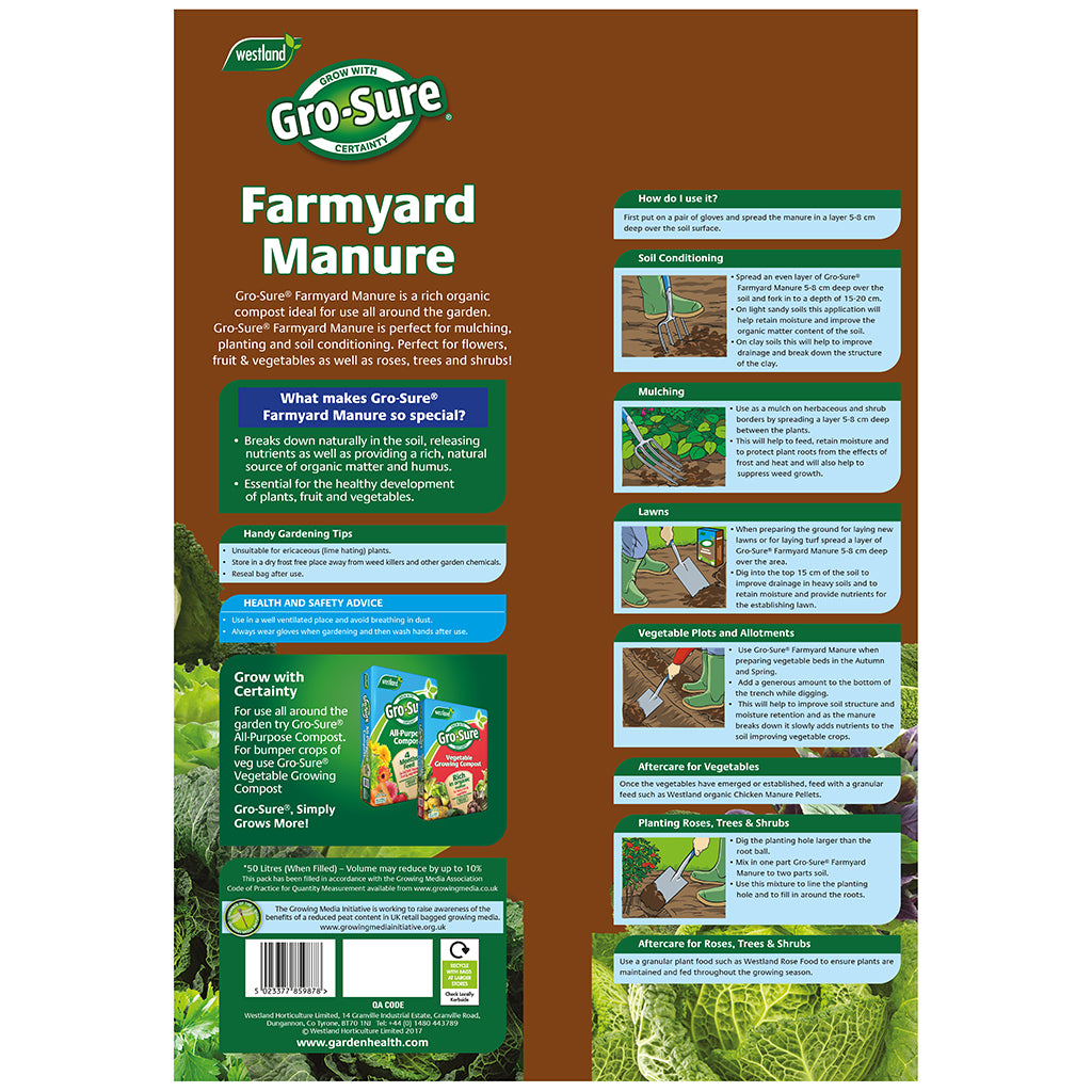 Westland Gro-Sure Farmyard Manure 50L