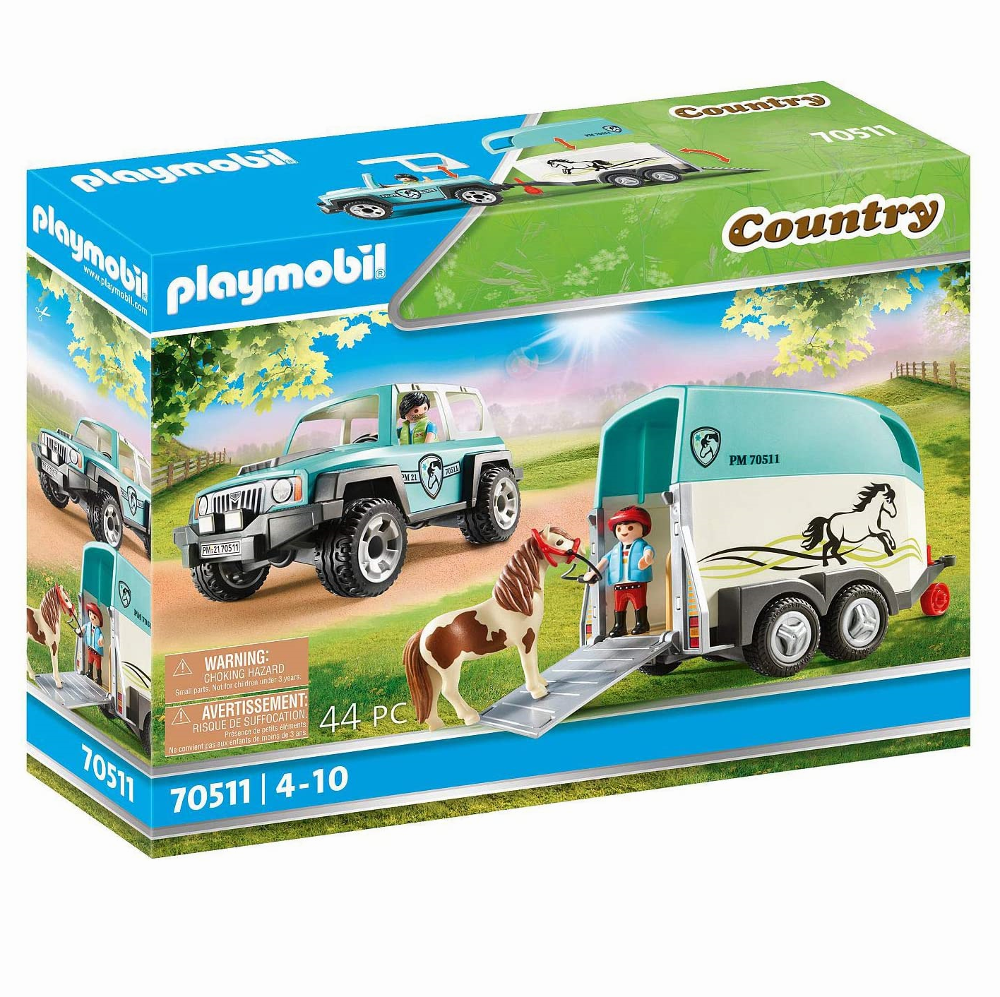 Playmobil Country Pony Farm Car with Pony Trailer 70511